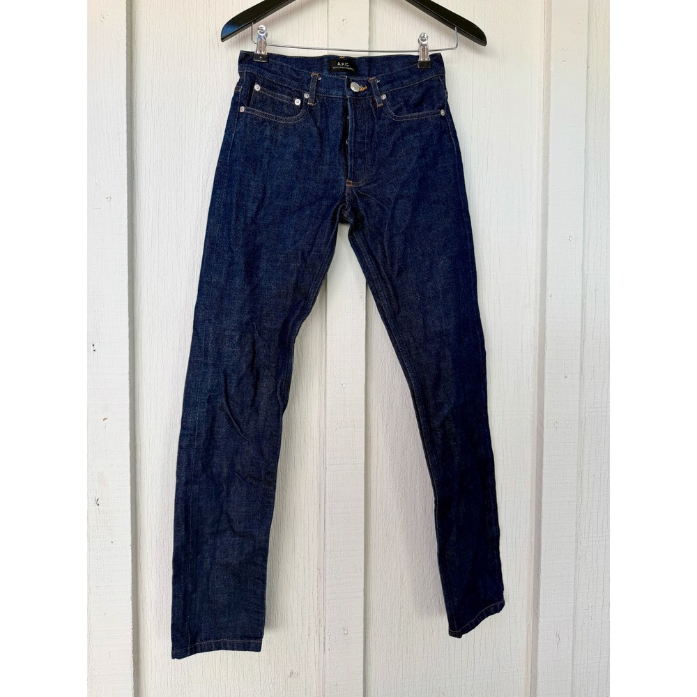 APC Petit Standard Raw Indigo Slim Tapered Jeans Womens Size 26 Dark Wash Denim